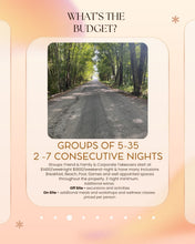 Load image into Gallery viewer, Family and Friend Overnight Experiences